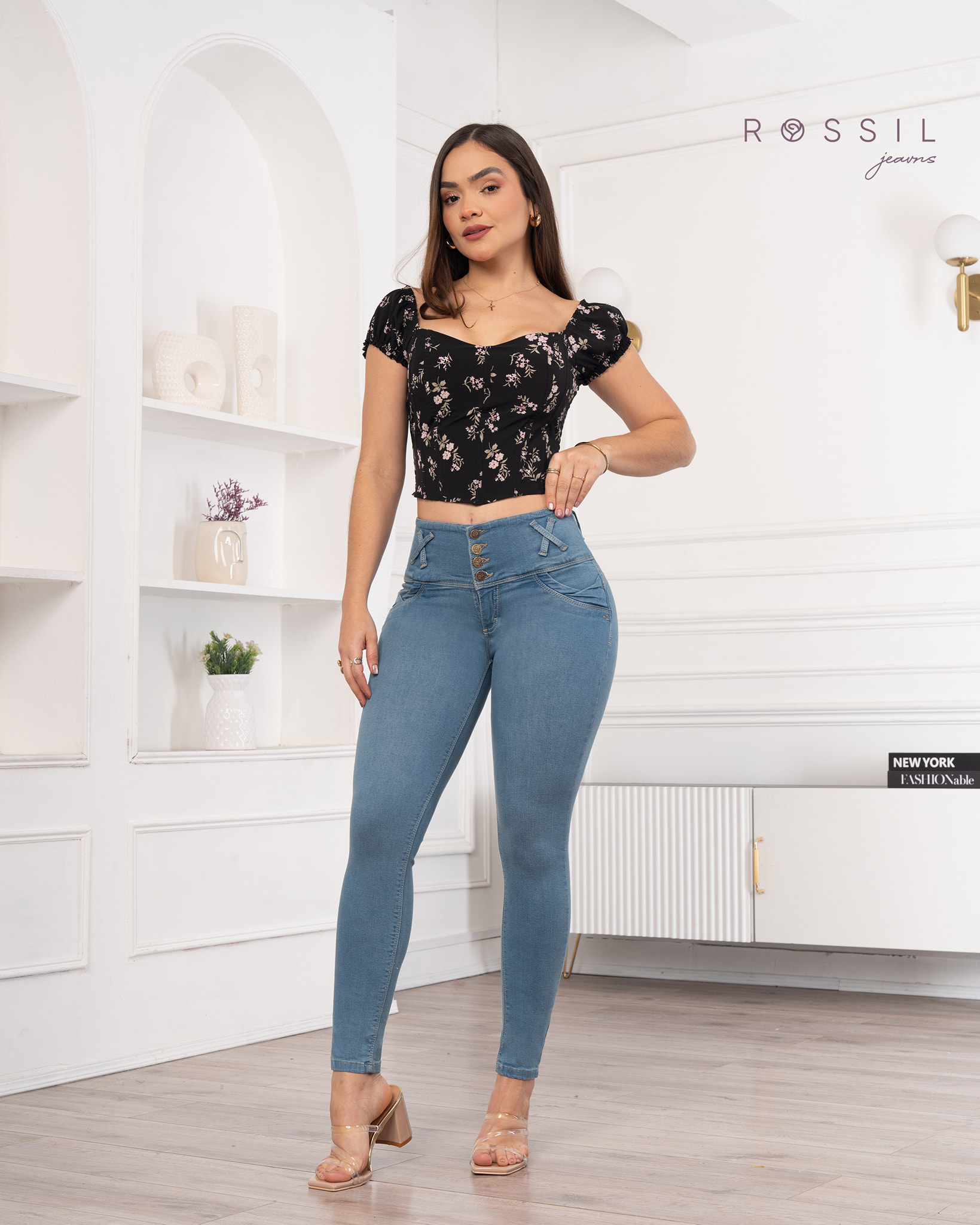 Jeans pitillo celeste