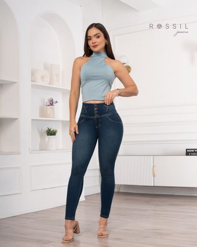 jeans pitillo color entero